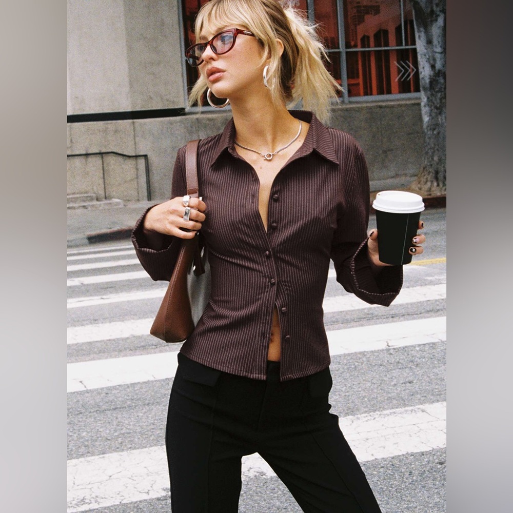 Princess Polly Anni Pinstripe Shirt